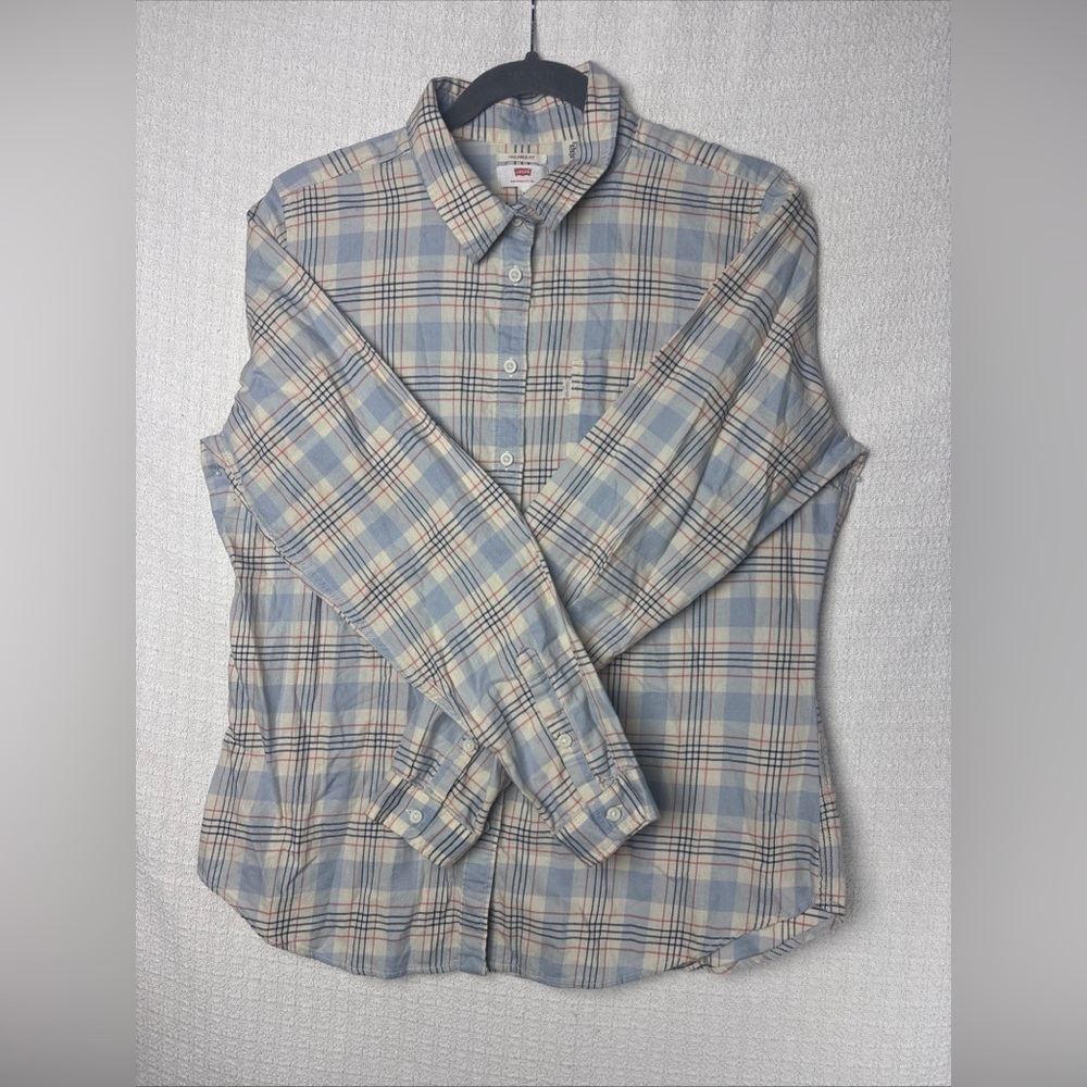 Levi's Blue and Cream Checkered Shirt - Picture 2 of 10